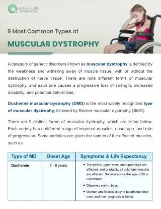 9 Most Common Types of Muscular Dystrophy