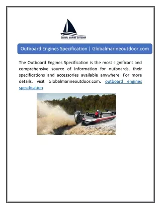 Outboard Engines Specification | Globalmarineoutdoor.com