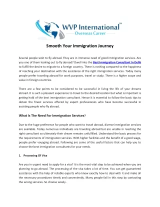 Smooth Your Immigration Journey