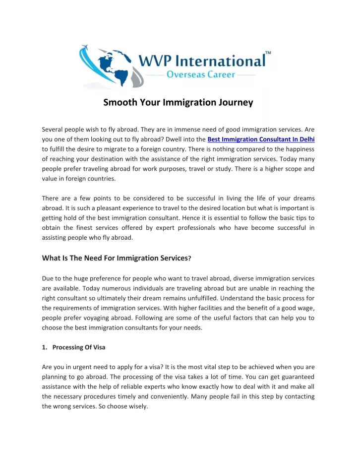smooth your immigration journey