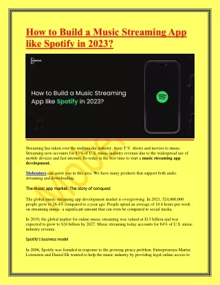How to Build a Music Streaming App like Spotify in 2023