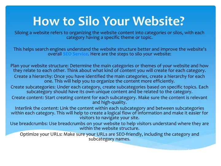 how to silo your website