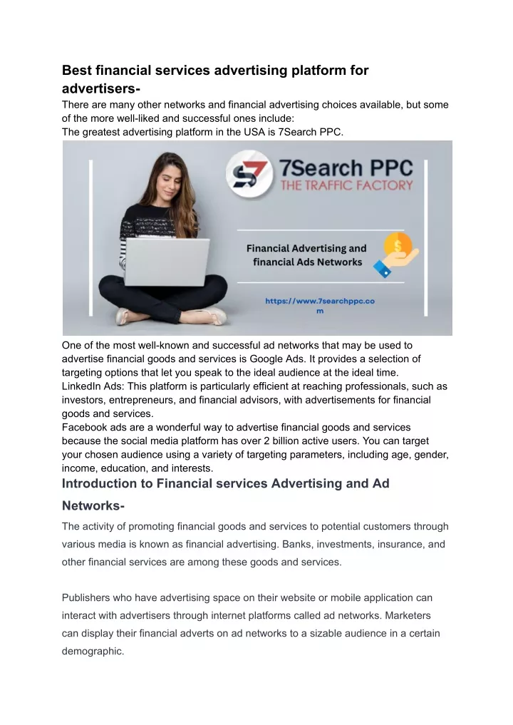 best financial services advertising platform