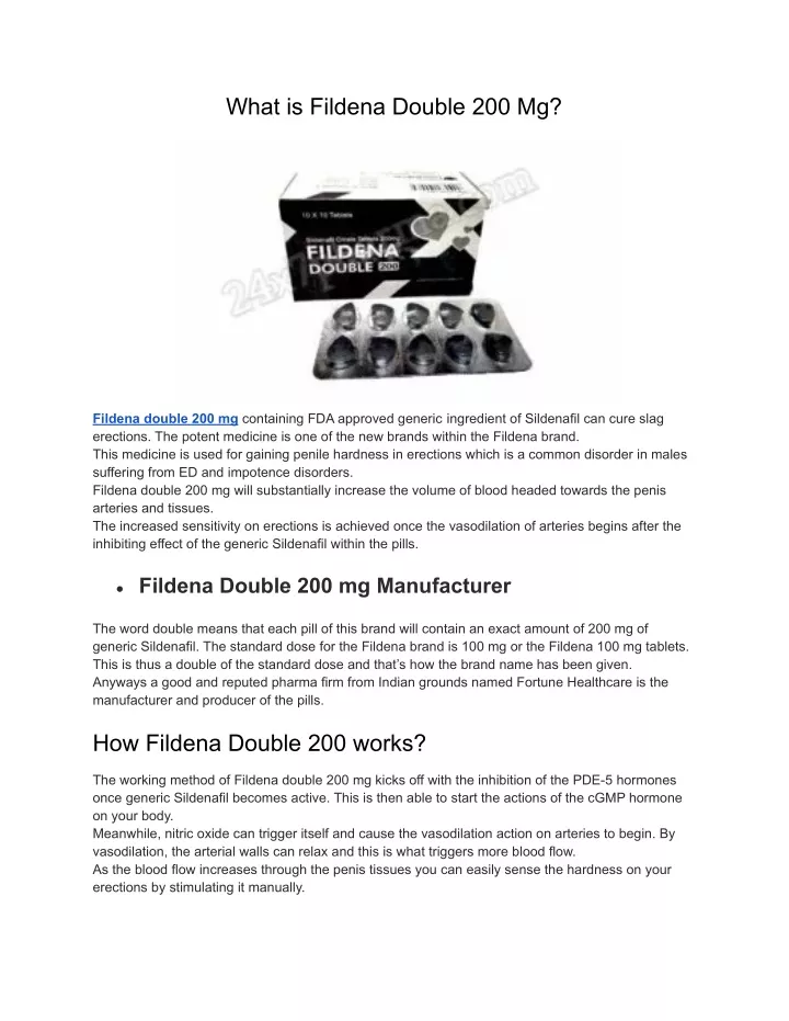 what is fildena double 200 mg