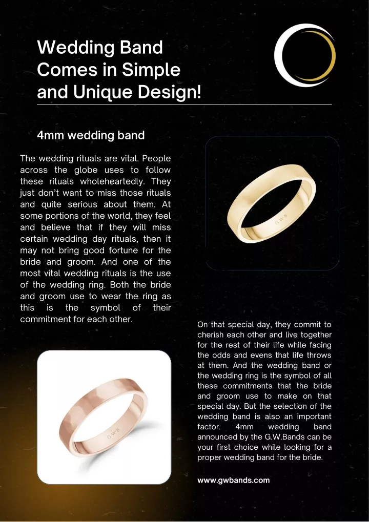 wedding band comes in simple and unique design