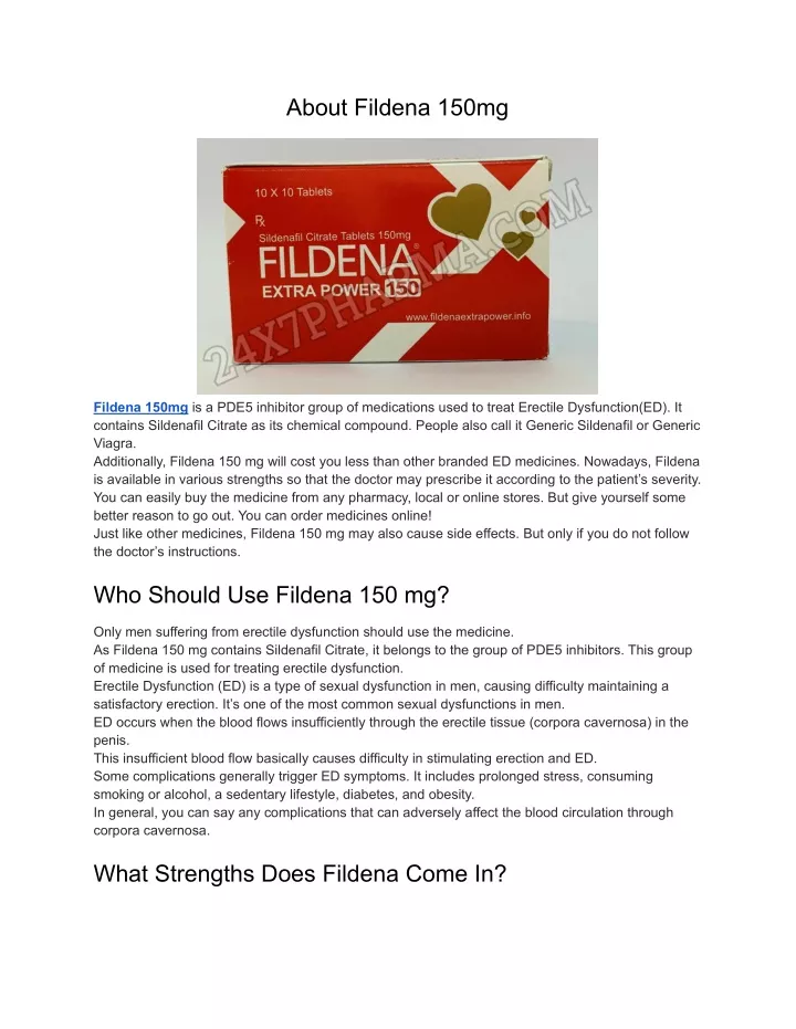 about fildena 150mg