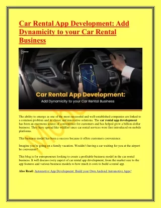 Car Rental App Development-Add Dynamicity to your Car Rental Business
