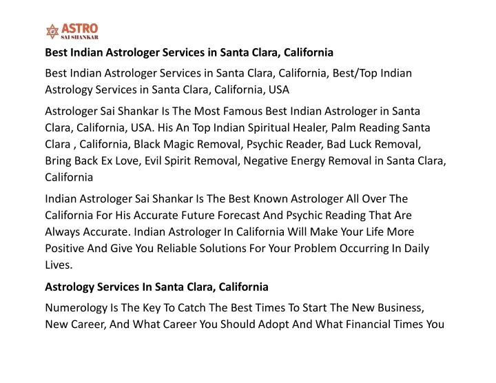 best indian astrologer services in santa clara