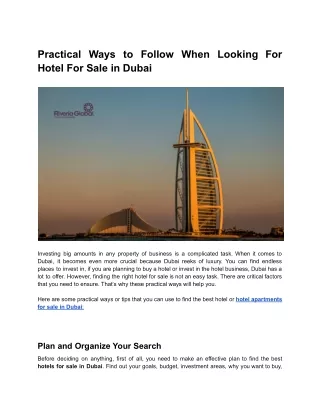 practical ways to follow when looking for hotel