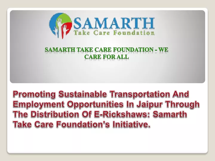 samarth take care foundation we care for all