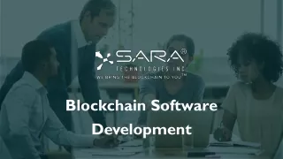 Blockchain Software Development by Sara Technologies Inc.