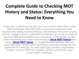 complete guide to checking mot history and status everything you need to know