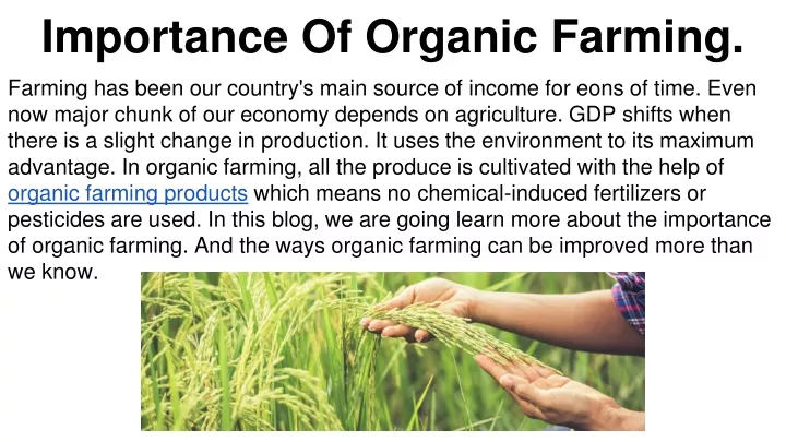 importance of organic farming
