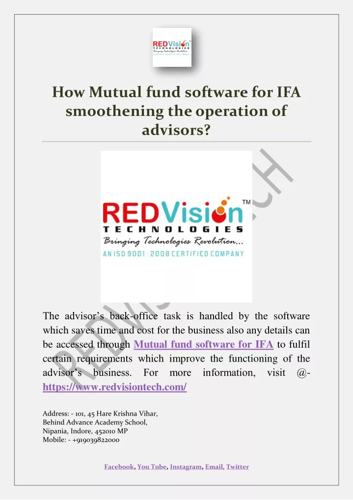 how mutual fund software for ifa smoothening