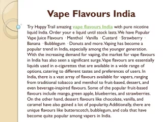 Vape Flavours India