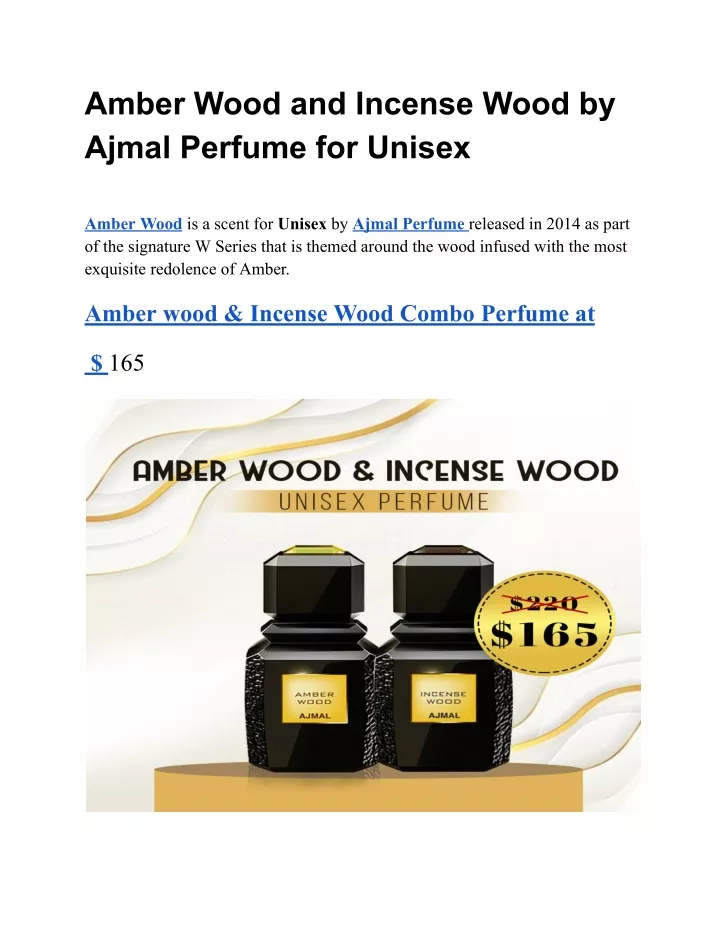 amber wood and incense wood by ajmal perfume