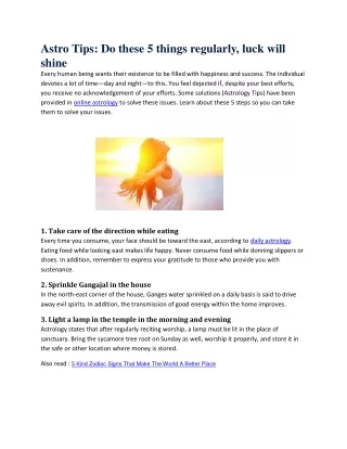 astro tips do these 5 things regularly luck will