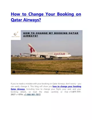 How to Change Your Booking on Qatar Airways