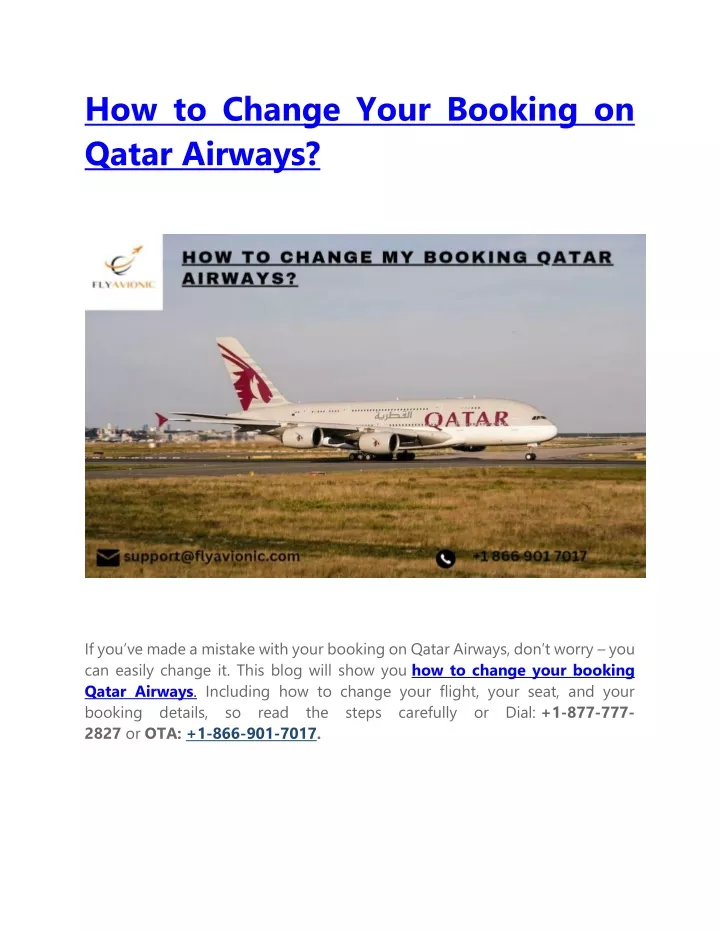 PPT How to Change Your Booking on Qatar Airways PowerPoint