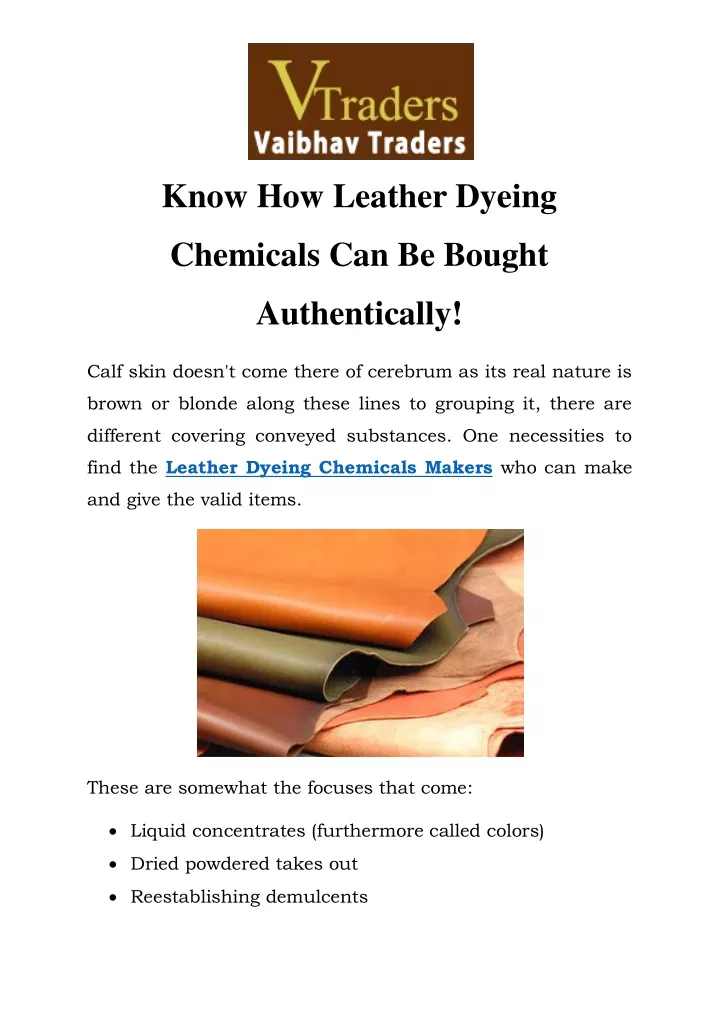 know how leather dyeing