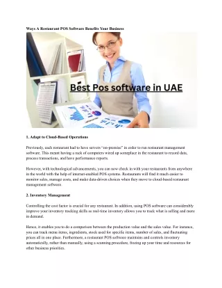 ways a restaurant pos software benefits your
