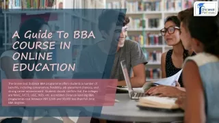 A Guide To BBA COURSE IN ONLINE EDUCATION