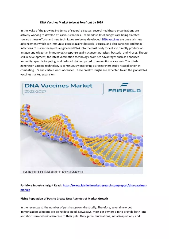 dna vaccines market to be at forefront by 2029