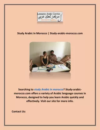 Study Arabic in Morocco | Study-arabic-morocco.com