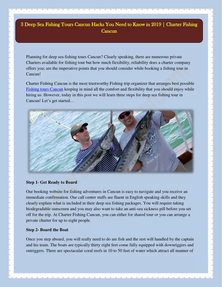 3 deep sea fishing tours cancun hacks you need