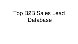top b2b sales lead database
