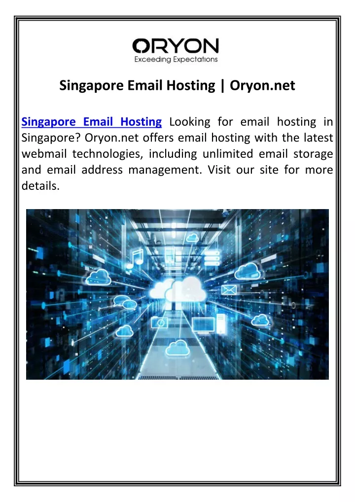 singapore email hosting oryon net