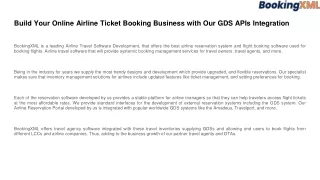 build your online airline ticket booking business with our gds apis integration
