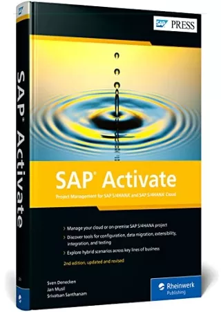 (PDF/DOWNLOAD) SAP Activate: Project Management for SAP S/4HANA and SAP S/4HANA