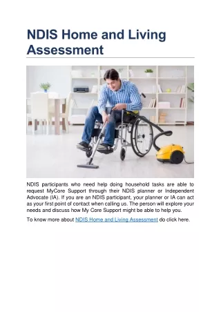 NDIS Home and Living Assessment