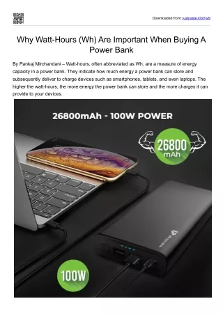 Why Watt-Hours (Wh) Are Important When Buying A Power Bank