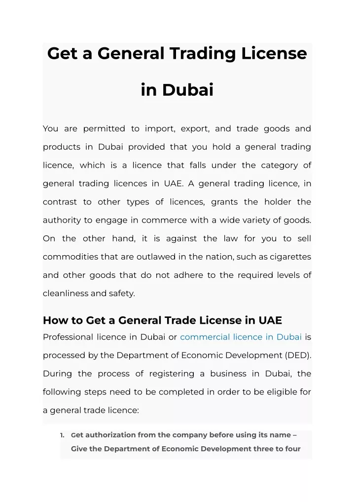 get a general trading license