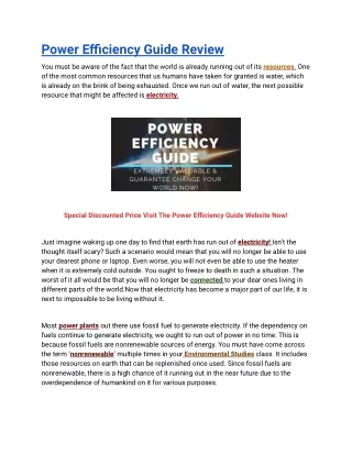 power efficiency guide review