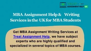 MBA Assignment Help & Writing Services in the UK for MBA Students