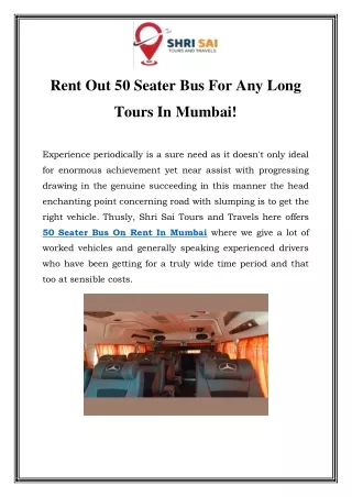 rent out 50 seater bus for any long