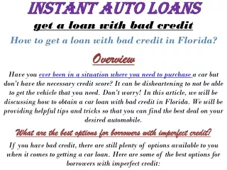 instant auto loans