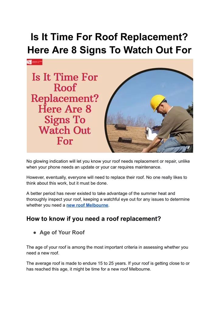 is it time for roof replacement here are 8 signs