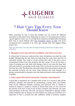 7 hair care tips every teen should know