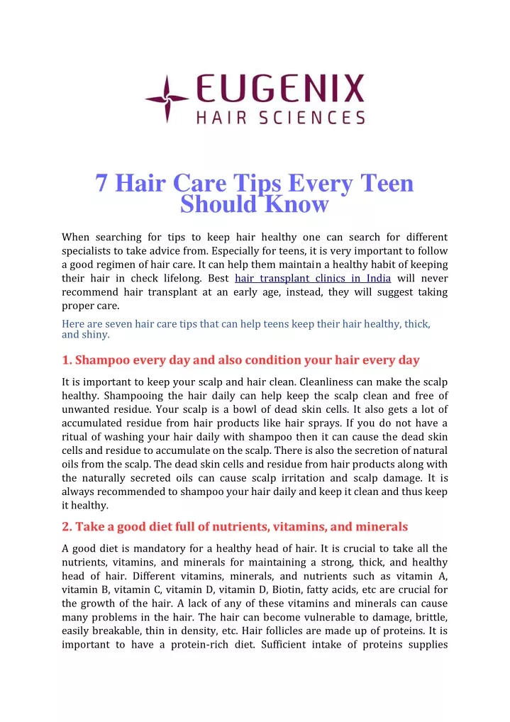 7 hair care tips every teen should know