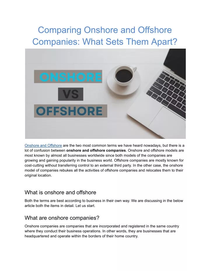comparing onshore and offshore companies what