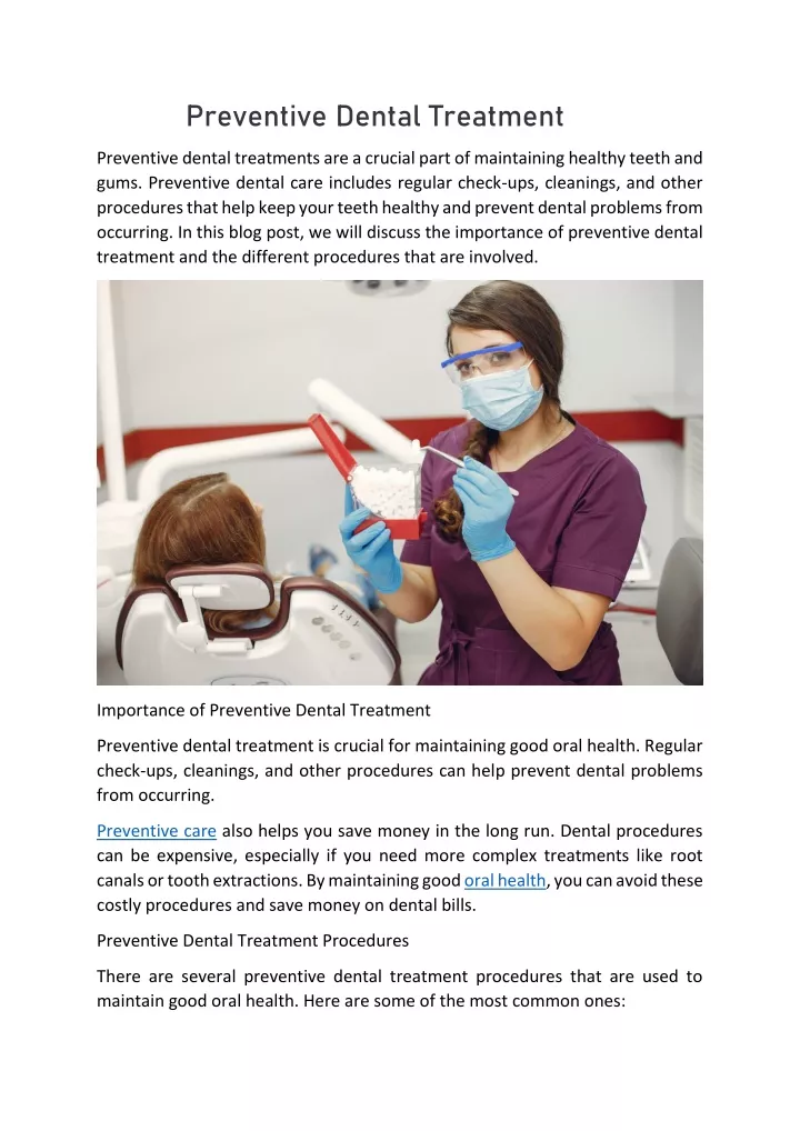 preventive dental treatment