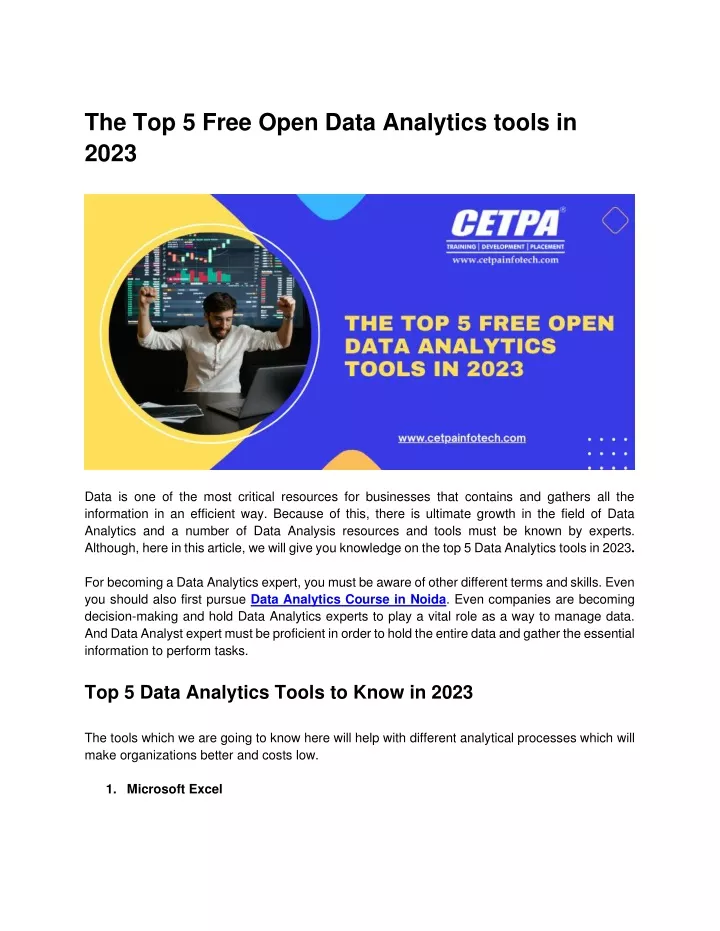 the top 5 free open data analytics tools in 2023