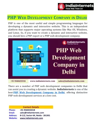 php w eb d evelopment c ompany in d elhi