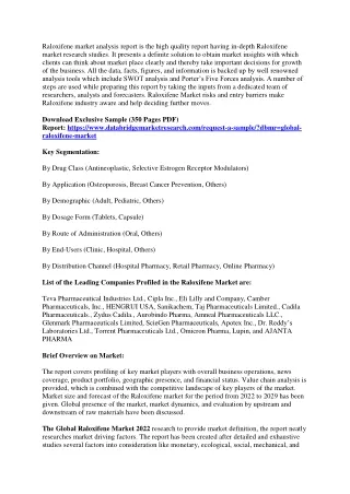raloxifene market analysis report is the high