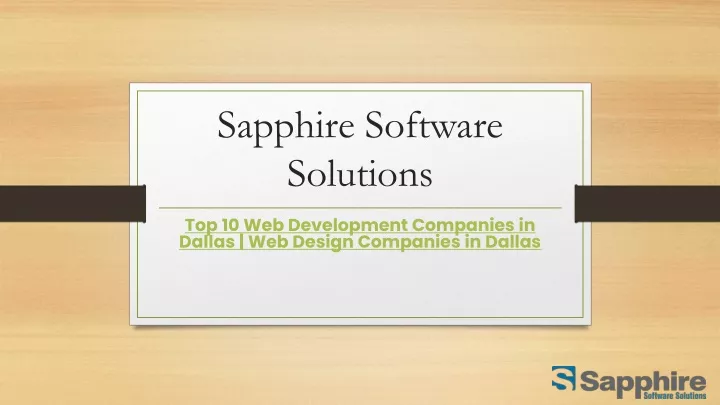 sapphire software solutions