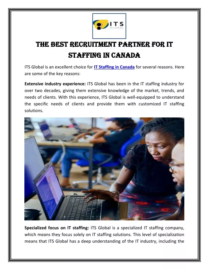 PPT - The Best Recruitment Partner for IT Staffing in Canada 